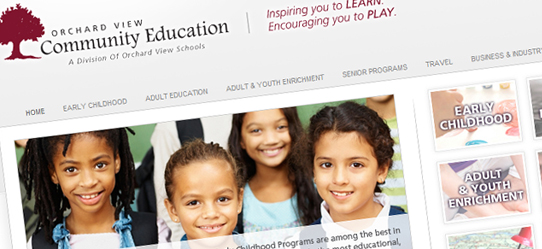 Orchard View Community Education Website Redesign - Envigor